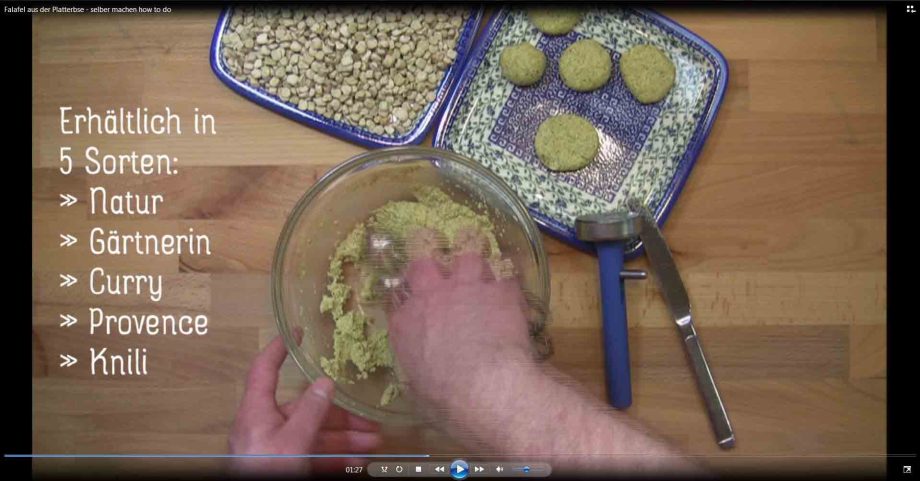 Video Zubereitung Falafel aus der Platterbse